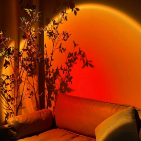 Lampa de veghe cu proiectie Sunset Red, awwaline®, reglabila pe inaltime, rotatie 360 grade, lumina ambientala pentru atmosfera romantica