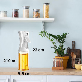 Sticla cu Pulverizator pentru Ulei sau Otet, awwaline, alba, 210ml, Compatibil Diverse Lichide, Calitate si Design Premium