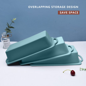 Tava copt silicon, awwaline®, turcoaz, 27 x 14 x 6.5 cm, pentru chec, paine, cozonac, manere intarite