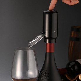 Dispenser si aerator electric pentru sticla vin, awwaline, negru