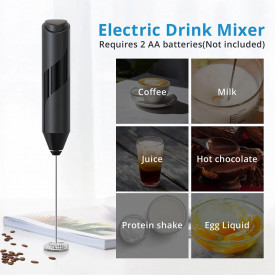 Mixer spuma de lapte, awwaline, negru, ideal pentru cappuccino, caffe latte, ciocolata calda