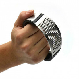 Presa manuala pentru usturoi, curbata, inox