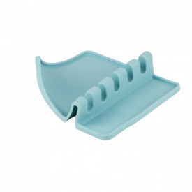 Suport ustensile de bucatarie, awwaline, silicon, turcoaz, 5 compartimente, 16.5 x 16.5 cm