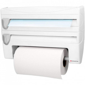 Dispenser de bucatarie 4 in 1, awwaline, pentru folie alimentara, rola de hartie, folie de aluminiu si alte accesorii