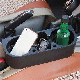 Organizator suport auto pentru pahare, telefon, accesorii, cu functii multiple, culoare negru