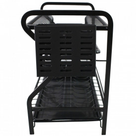 Scurgator vase cu suport de tacamuri si pahare, awwaline, negru, 2 niveluri, tava scurgere, 45 x 24.5 x 38 cm