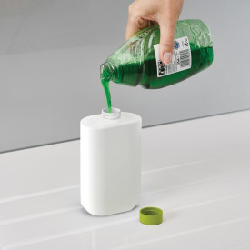 Set organizator de chiuveta 3 in 1, Dispenser Detergent de Vase, Sapun Lichid si Suport pentru Burete de Bucatarie, alb/verde