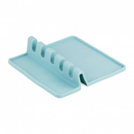 Suport ustensile de bucatarie, awwaline, silicon, turcoaz, 5 compartimente, 16.5 x 16.5 cm