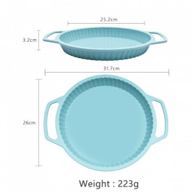 Tava copt rotunda, awwaline®, turcoaz, silicon, manere intarite