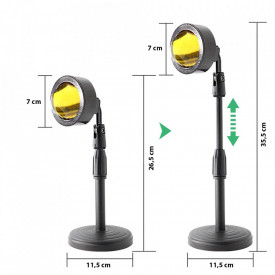 Lampa de veghe cu proiectie Rainbow awwaline®, reglabila pe inaltime, rotatie 360 grade, lumina ambientala pentru atmosfera romantica