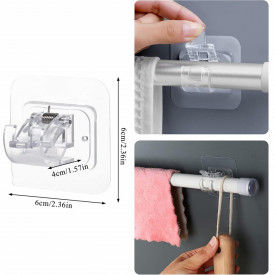 Set 4 suporturi multifunctionale de fixare cu adeziv acrilic, awwaline, transparente, ideale pentru agatat si suspendat obiecte