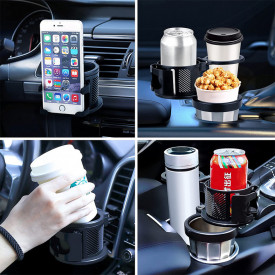 Suport auto multifunctional pentru pahare si telefon, awwaline®, extensibil, rotativ