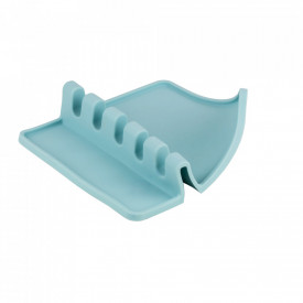 Suport ustensile de bucatarie, awwaline, silicon, turcoaz, 5 compartimente, 16.5 x 16.5 cm