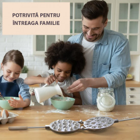Forma pentru prajituri de nuci cu 16 orificii, maner rezistent din lemn