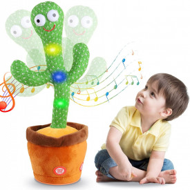 Jucarie Cactus Dansator, awwaline®, verde, Danseaza, Canta, Imita, Distractiv