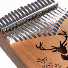 Kalimba, instrument muzical cu 17 Note, awwaline, lemn maro, model cerb