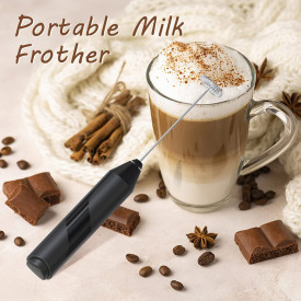 Mixer spuma de lapte, awwaline, negru, ideal pentru cappuccino, caffe latte, ciocolata calda