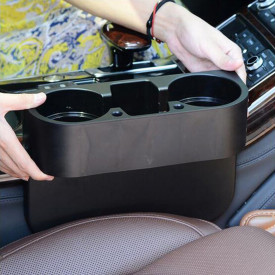 Organizator suport auto pentru pahare, telefon, accesorii, cu functii multiple, culoare negru