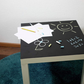 Tabla scolara sub forma de autocolant pentru scris cu creta, awwaline, neagra, 5 crete, 45 x 200 cm