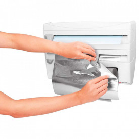 Dispenser de bucatarie 4 in 1, awwaline, pentru folie alimentara, rola de hartie, folie de aluminiu si alte accesorii