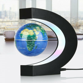 Glob pamantesc magnetic plutitor cu iluminare LED, awwaline®, albastru