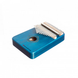 Kalimba, instrument muzical cu 17 Note, awwaline, lemn albastru, model floral rotund