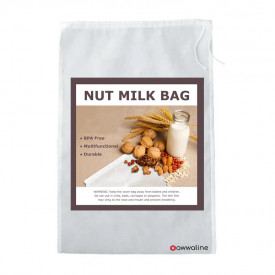 Punga de strecurare lapte vegan din migdale si nuci, awwaline, Nylon, Reutilizabila, 30x45 cm