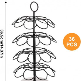 Suport 36 capsule cafea, awwaline, negru, rotativ, 18.7 x 36.5 cm, compatibil K-Cup, Dolce Gusto