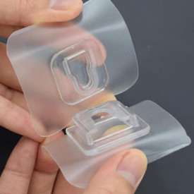 Suport dublu de fixare cu adeziv acrilic, awwaline, transparent, ideal pentru agatat si suspendat obiecte