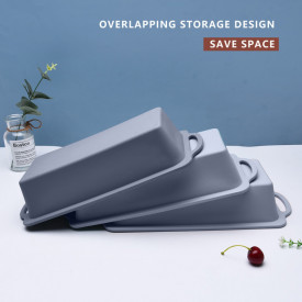 Tava copt silicon, awwaline®, gri, 27 x 14 x 6.5 cm, pentru chec, paine, cozonac, manere intarite