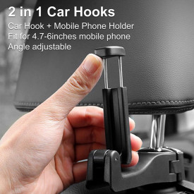 Carlig multifunctional pentru tetiera cu suport telefon