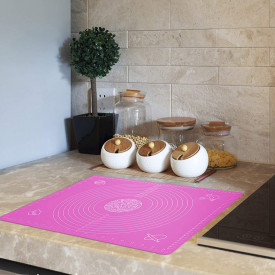 Covoras din silicon alimentar, 50 x 40 cm, awwaline®, ROZ, rezistent la temperaturi ridicate, ideal pentru framantat aluat
