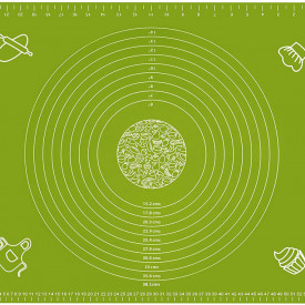Covoras din silicon alimentar, 65 x 45 cm, awwaline®, VERDE, rezistent la temperaturi ridicate, ideal pentru framantat aluat