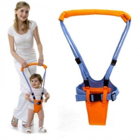 Ham pentru siguranta bebelusi, Baby Moon Walk, albastru cu portocaliu, pentru invatarea mersului