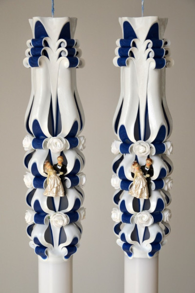 Lumanare de nunta sculptata LN 605 Bleumarin