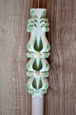 Lumanare de botez LB 705 D3,6 x 60 cm Verde