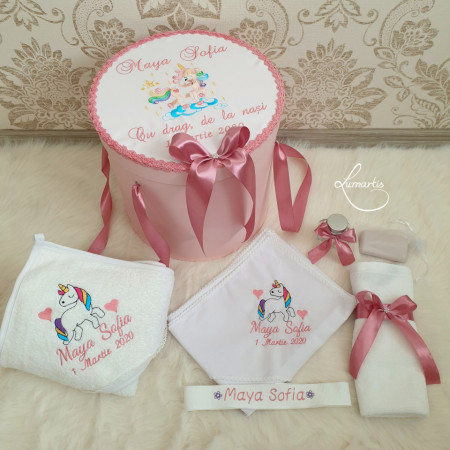 Trusou botez Clasic 079- Unicorn roz pudrat