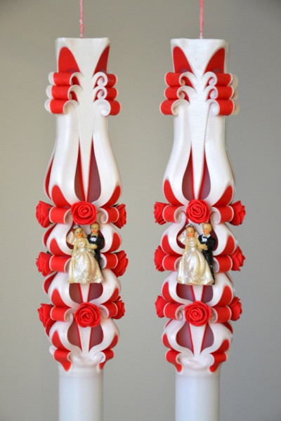Lumanare de nunta sculptata LN 616 Rosu