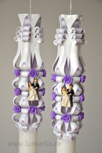 Lumanare de nunta sculptata LN 603 Mov
