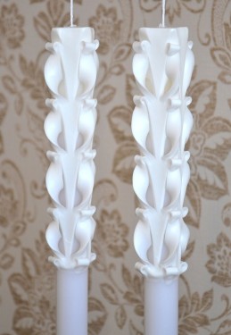 Lumanare de nunta sculptata LN 608 D36x90 Alb