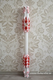 Lumanare de botez LB 753 D 4,6 cm x 90 cm Roșu