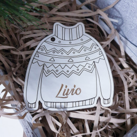 glob din lemn personalizat pulover
