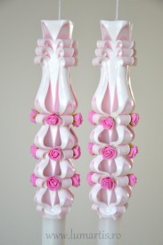 Lumanare de nunta sculptata LN 618 Roz