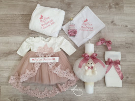 Set botez „Andreea” - roz pudrat