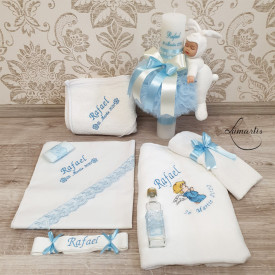 Set botez „Rafael” (lumânare și trusou)
