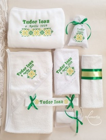 Trusou botez Clasic 054 -„Motive populare - Verde & Galben”