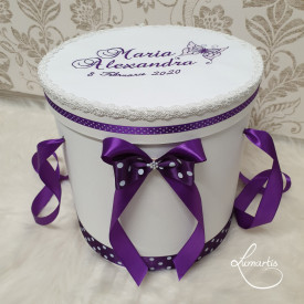 Cutie trusou botez CTB 018 - Fluturaș violet