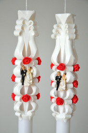 Lumanare de nunta sculptata LN 601 Alb