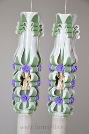 Lumanare de nunta sculptata LN 610 D46x60cm Verde