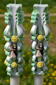 Lumanare de nunta sculptata LN 610 Verde